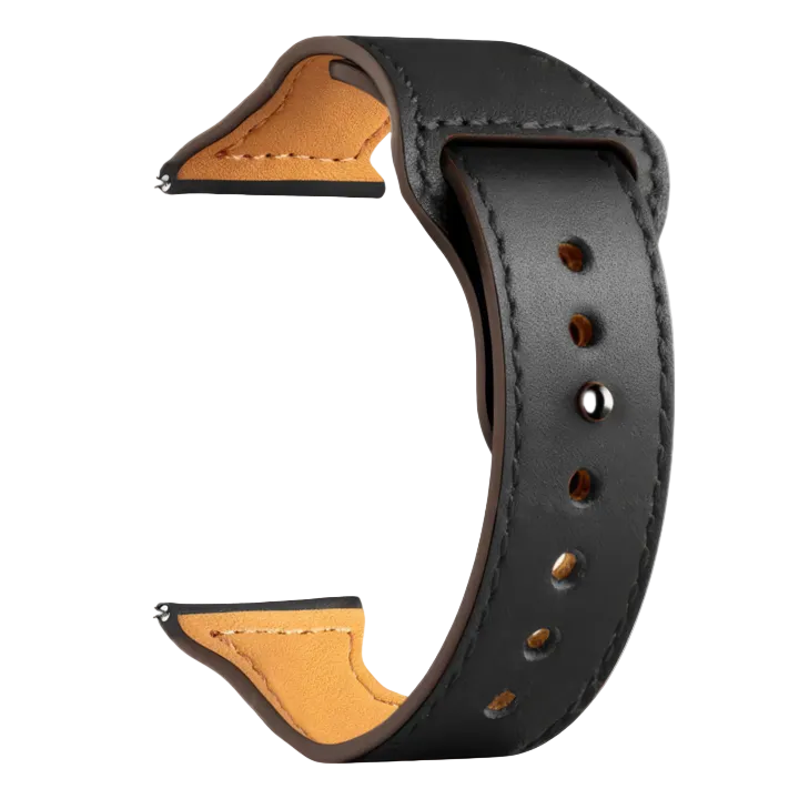 Läderarmband i Svart med Modernt Spänne
